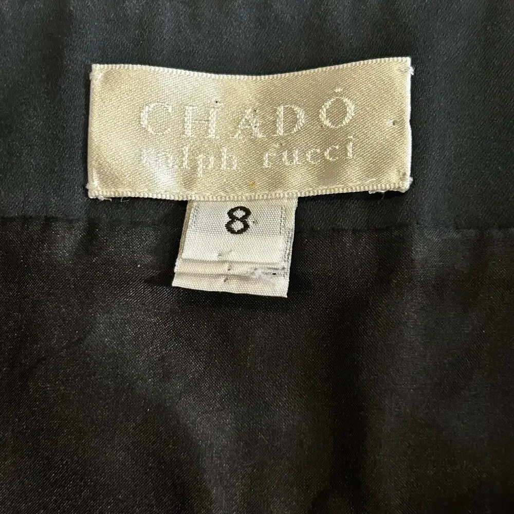 Chado Ralph Rucci‎ Skirt Size 8 Vintage Navy Straight Pencil Y2K 90s Made in USA